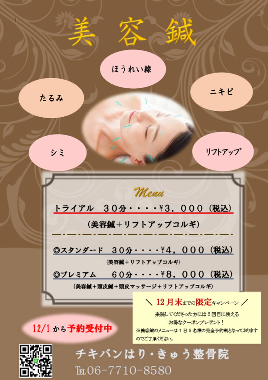 美容鍼　始まりました！